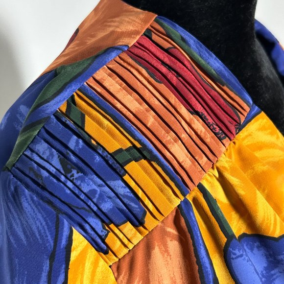 Vintage vest D'Allaird L made in Canada, floral checker - Picture 4 of 7